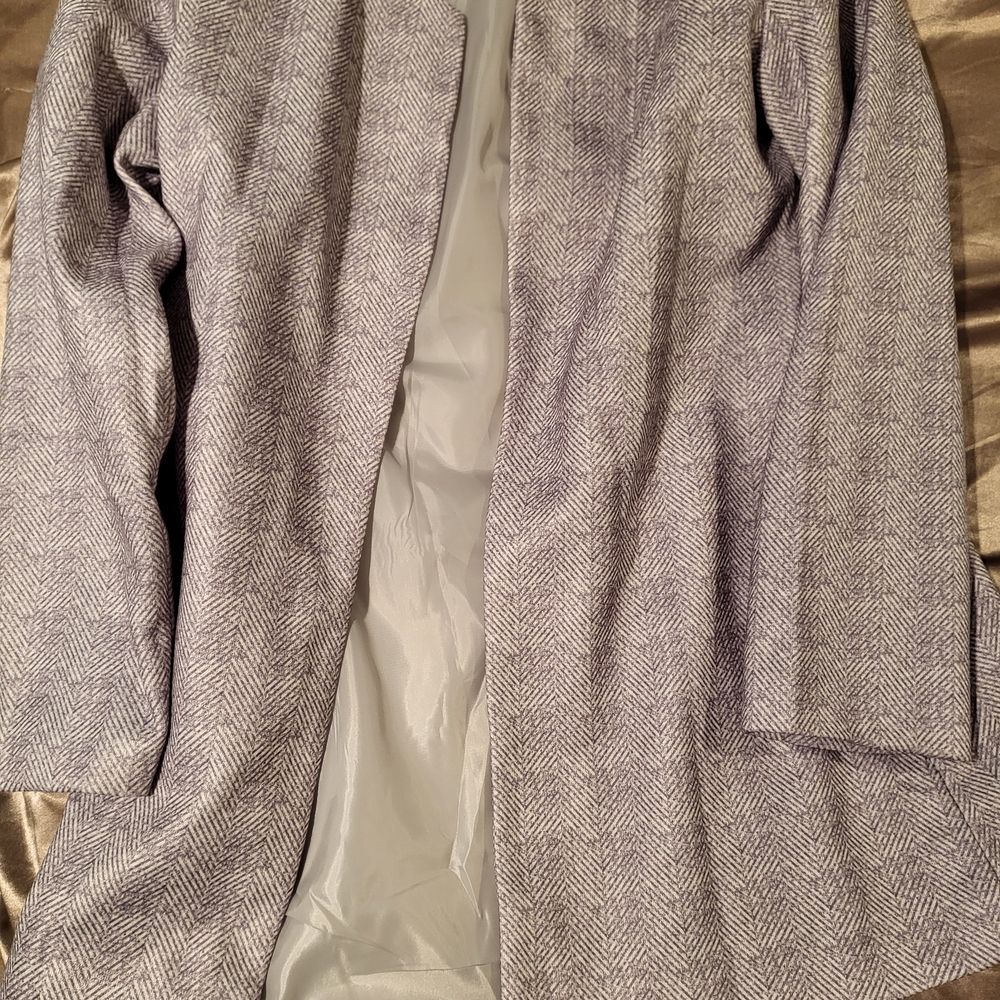 Gray Herringbone Women's Blazer